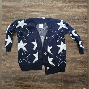 Navy Stars Cardigan- Women Plus Size 3XL (fits more like a 1XL)